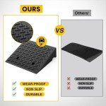 Heavy-Duty Rubber Driveway Curb Ramp - 2 Pack