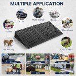 Heavy-Duty Rubber Driveway Curb Ramp - 2 Pack