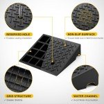 Heavy-Duty Rubber Driveway Curb Ramp - 2 Pack