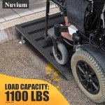 Adjustable Aluminum Wheelchair Threshold Ramp, 1100lbs Capacity