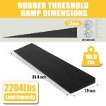 Portable Non-Slip Rubber Wheelchair Threshold Ramp
