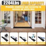 Portable Non-Slip Rubber Wheelchair Threshold Ramp
