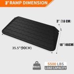 3" Rise Rubber Threshold Ramp for Wheelchairs