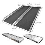 4ft Portable Aluminum Wheelchair Ramp with Grip Surface