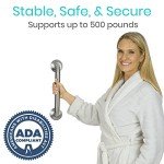 Vive Grab Bar for Bathtubs and Showers - Handicap Bathroom Safety Handrail for Elderly - Wall Senior Rail Handle for Tub, Toilet, Bath