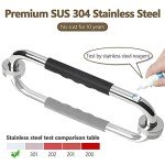 2 Pack Grab Bars for Bathroom, 16 Inch Anti Slip Bathroom Handicap Grab Bars for Showers, Safety Bath & Shower Grab Bar for Seniors, Shower Handles for Elderly, Tesuchan