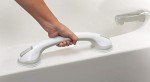 Safe-er-Grip Changing Lifestyles Suction Cup Grab Bars For Bathtubs & Showers; Safety Bathroom Assist Handle, White & Grey, 16 Inches