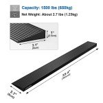 Solid Rubber Threshold Ramp for Wheelchairs, 2.5 cm
