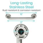 Vive Grab Bar for Bathtubs and Showers - Handicap Bathroom Safety Handrail for Elderly - Wall Senior Rail Handle for Tub, Toilet, Bath