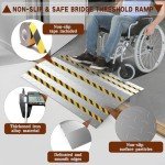 Metal Door Threshold Ramp for Wheelchairs and Scooters