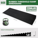Adjustable Non-Slip Rubber Wheelchair Ramp, 35.4" Wide