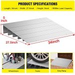 5" Aluminum Door Threshold Ramp for Wheelchairs