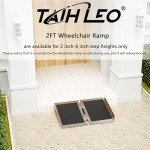 TaiH Leo 2FT Folding Aluminum Wheelchair Ramp
