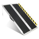 Portable 4FT Aluminum Wheelchair Ramp - 800 LBS Capacity