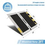2FT Folding Aluminum Wheelchair Ramp - Non-Slip