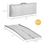 6FT Foldable Aluminum Wheelchair Ramp with Handle