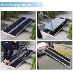 2FT Folding Aluminum Wheelchair Ramp - Non-Slip