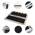 2FT Non-Slip Aluminum Wheelchair Ramp for Home