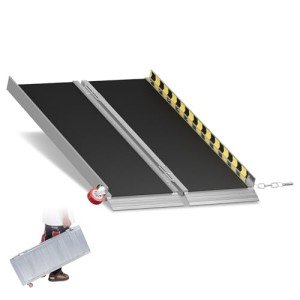 3FT Portable Aluminum Wheelchair Ramp with Wheels