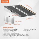 VEVOR 2FT Foldable Non-Slip Wheelchair Ramp
