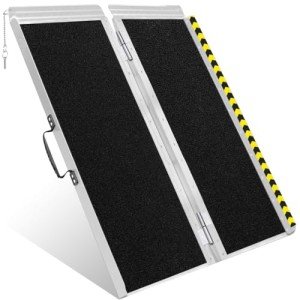 Portable 4FT Aluminum Wheelchair Ramp - 800 LBS Capacity