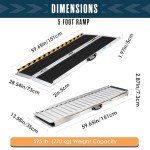 Houseables 5 FT Portable Wheelchair Ramp for Steps