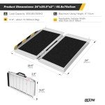 2FT Portable Aluminum Wheelchair Ramp, 600 lbs Capacity