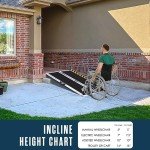 Houseables 5 FT Portable Wheelchair Ramp for Steps