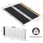 Portable 3ft Aluminum Wheelchair Ramp - Anti-Slip