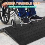 Portable 2.5" Rubber Wheelchair Threshold Ramp