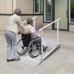 Foldable Wheelchair Ramp with Adjustable Handrails