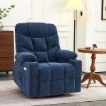 Electric Lift Recliner Chair for Seniors, Navy