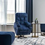 Electric Lift Recliner Chair for Seniors, Navy
