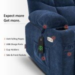 Electric Lift Recliner Chair for Seniors, Navy