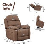 Giantex Electric Recliner Chair for Seniors, Brown