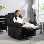 HOMCOM Vibrating Recliner Chair with Side Pockets