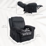 HOMCOM Vibrating Recliner Chair with Side Pockets