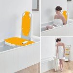 Reclining Bath Lift with Orange Covers and Lift Chair