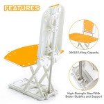 Reclining Bath Lift with Orange Covers and Lift Chair