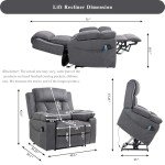 28-Inch Extra Wide Lift Recliner Chair with Massage