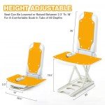 Reclining Bath Lift with Orange Covers and Lift Chair