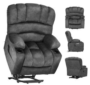 Electric Lift Massage Recliner for Seniors - Gray
