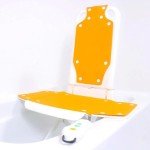 Reclining Bath Lift with Orange Covers and Lift Chair