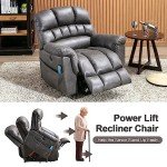 Large Power Lift Recliner Chair with Massage and Heat