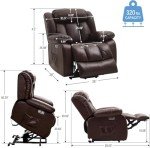 Dual Motor Leather Lift Chair with Massage & Heat