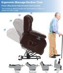 Dual Motor Leather Lift Chair with Massage & Heat