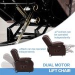 Dual Motor Leather Lift Chair with Massage & Heat