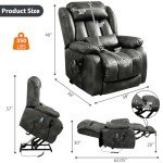 Large Reclining Lift Chair with Massage & Heat