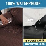 Waterproof Non-Slip Recliner Chair Cover, Brown