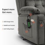 Dual Motor Power Lift Recliner with Massage & Heat